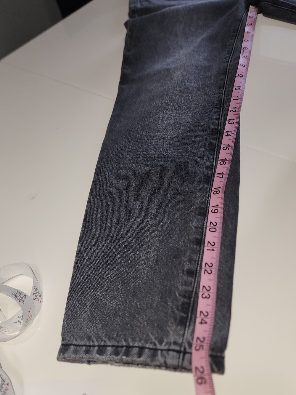Faded Black Straight-Leg Jeans Distressed Streetwear - Picture 11 of 12